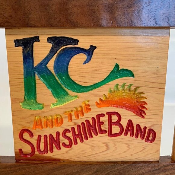 KC and The Sunshine Band Wood Sign Plaque 70's Rock Colorful Wooden Wall Art 10" - Picture 3 of 8